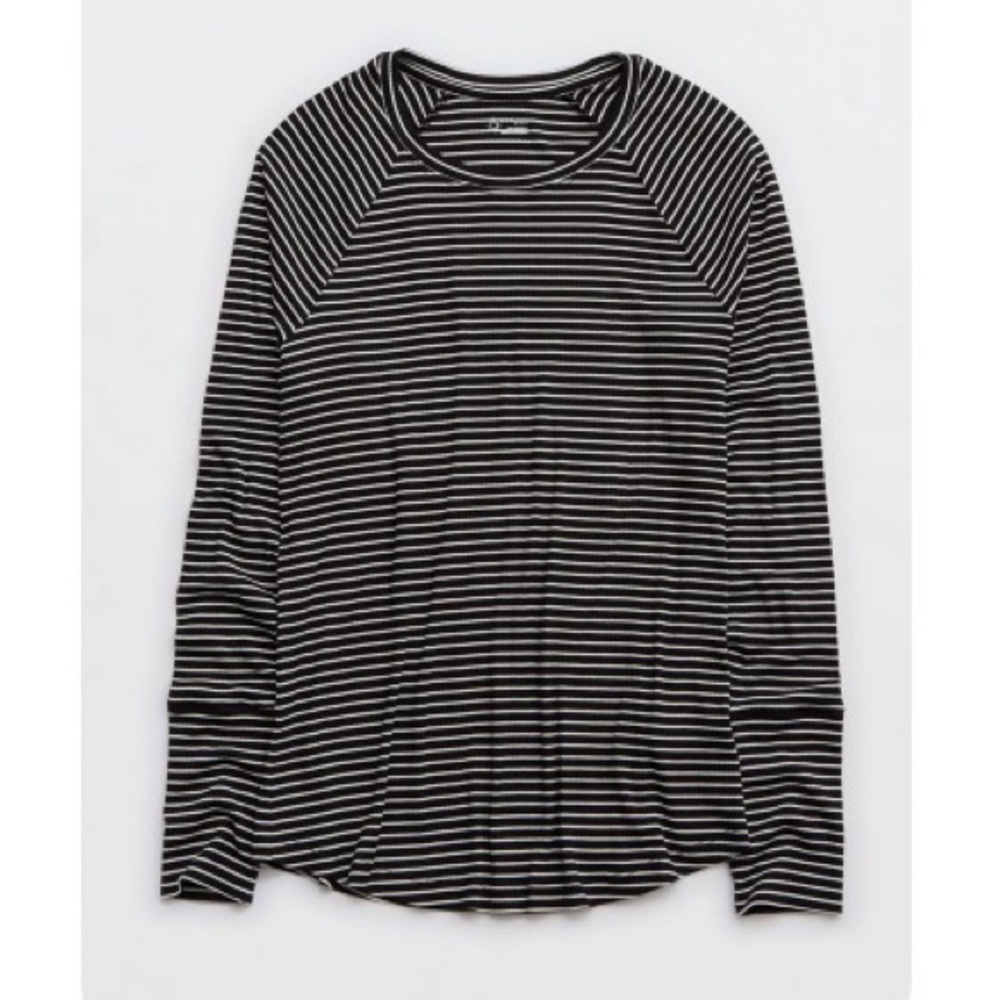 Aerie Offline Thumbs Up Ribbed Raglan Long Sleeve Small